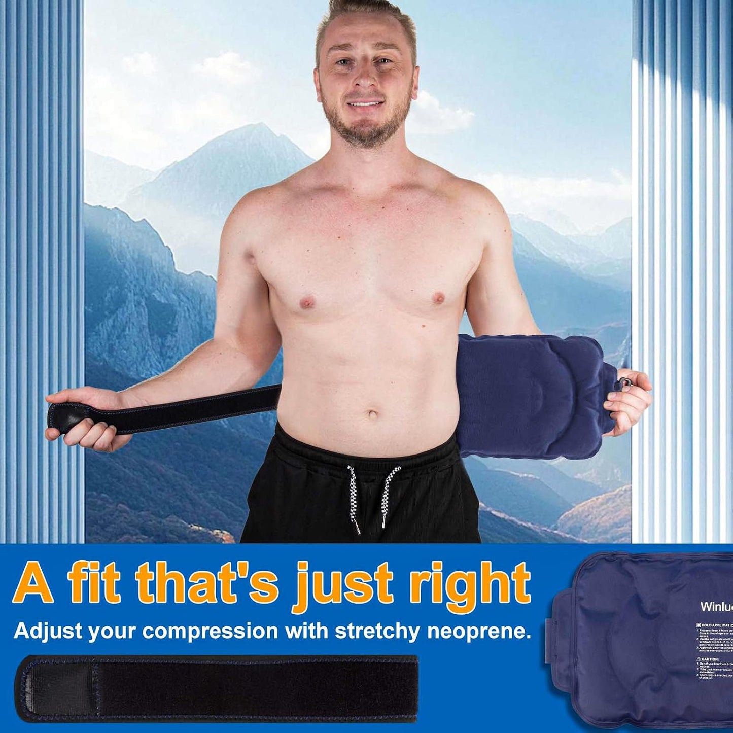 Gel Ice Cold Packs - (2-Piece Set) Soft Reusable Cold/Hot Compress, Provides Alleviate Joint and Muscle Pain. Flexible Therapy from Injuries - Shoulder, Back, Knee, Neck, Ankle & More.