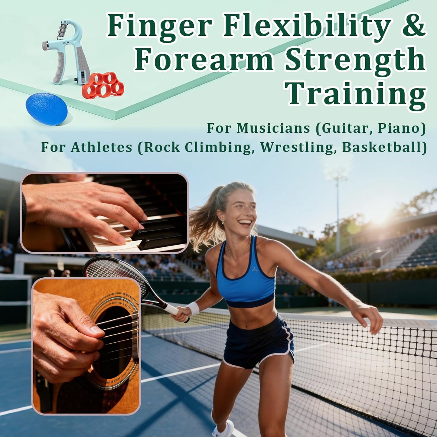 CYFIE Grip Strength Trainer Kit with Adjustable Resistance 10 - 132 Lbs, Forearm Exerciser, Finger Stretcher, Stress Ball, Forearm Strengthener for Workout wuth Storage Bag, Muscle Building and Recovery