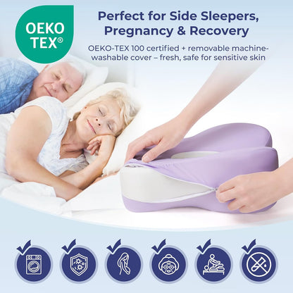 13" Extended-Length Knee Pillow for Side Sleepers with Full Thigh Support | Memory Foam Leg Pillow for Side Sleeping with Airflow Vent Reduces Heat – No Stiffening, Relieves Back/Hip/Knee Pain