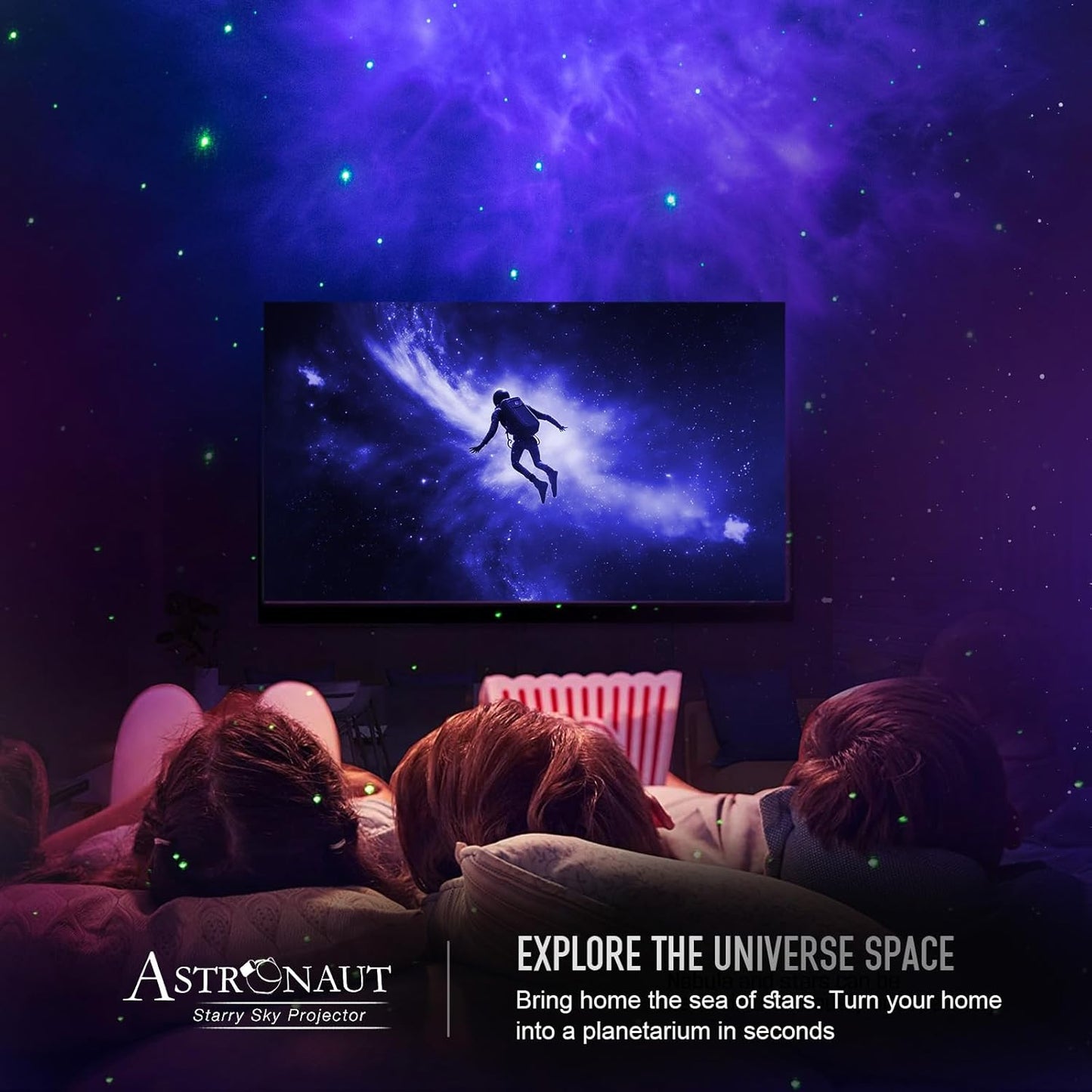 Star Projector Galaxy Night Light - Astronaut Space Projector, Starry Nebula Ceiling LED Lamp with Timer and Remote, Kids Room Decor Aesthetic, for Christmas & Birthdays