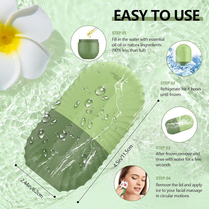 Ice Roller for Face and Eye, Reusable Silicone Ice Facial Roller Ice Holder, Face Ice Mold Skin Care, Ice Cube Roller for Shrink Pores Anti Wrinkle Reduce Puffiness, Black