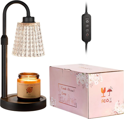 Innqoo Candle Warmer Lamp with Timer, Dimmable Candle Warmer for Jar Candles, Height Adjustable Wax Melts Warmer, Birthday Gifts for Women Mom, House Warming Gifts New Home Decor