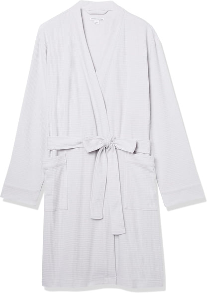 Amazon Essentials Women's Lightweight Cotton Waffle Mid-Length Bathrobe (Available in Plus Size)