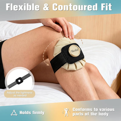 Ice Packs for Injuries Reusable, 6" 9" 11" Leakproof Ice Bags, Thickened Cold Pack Hot Therapy for Pain Relief, Swelling, Knee, Shoulder, Post-Surgery (3, Gray, 6"/9"/11")