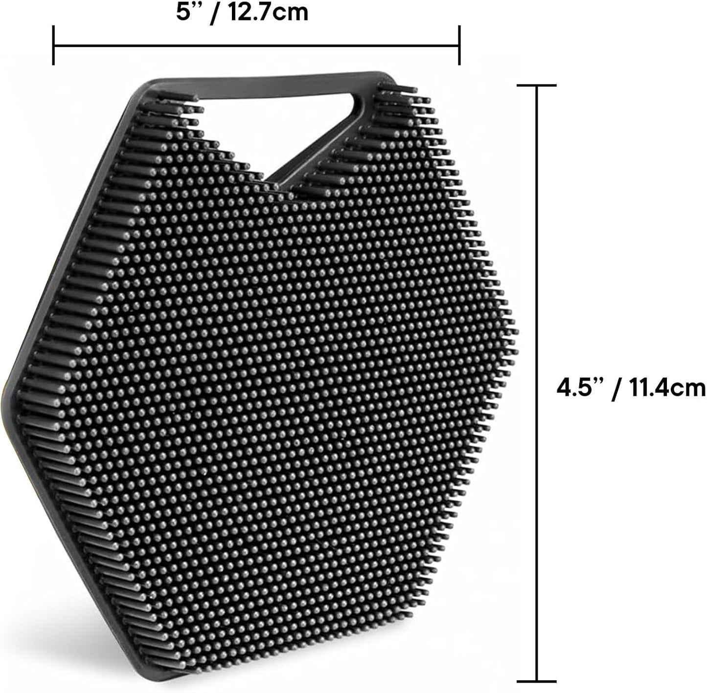 TOOLETRIES Premium Silicone Body Scrubber 2.0, Hygienic Loofah Alternative, Exfoliating Shower Scrubber for Sensitive Skin, Quick Drying & Long-Lasting Bathroom Essentials for Men & Women - Charcoal