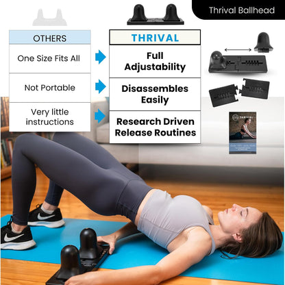Thrival Arch Back Stretcher - Psoas Muscle Release Tool App for Hip Flexor, Back, Glute, Iliacus, and Neck - Spine Decompressor, Trigger Point, and Myofascial Release – Carbon Black