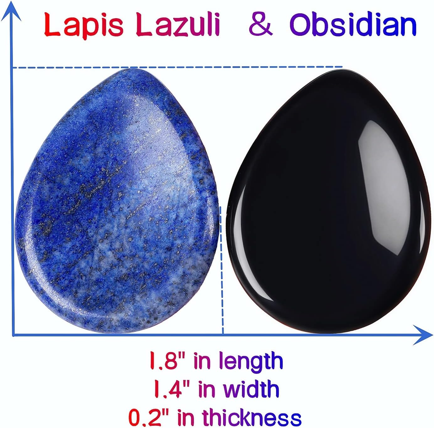 2PCS Worry Stone for Anxiety Tigers Eye Amethyst Healing Crystals Hand Thumb Stones Pocket Gemstones Meditation Accessories Oval Crystal Natural Relax Palm Stone Anxiety Relief Items Stocking Stuffers