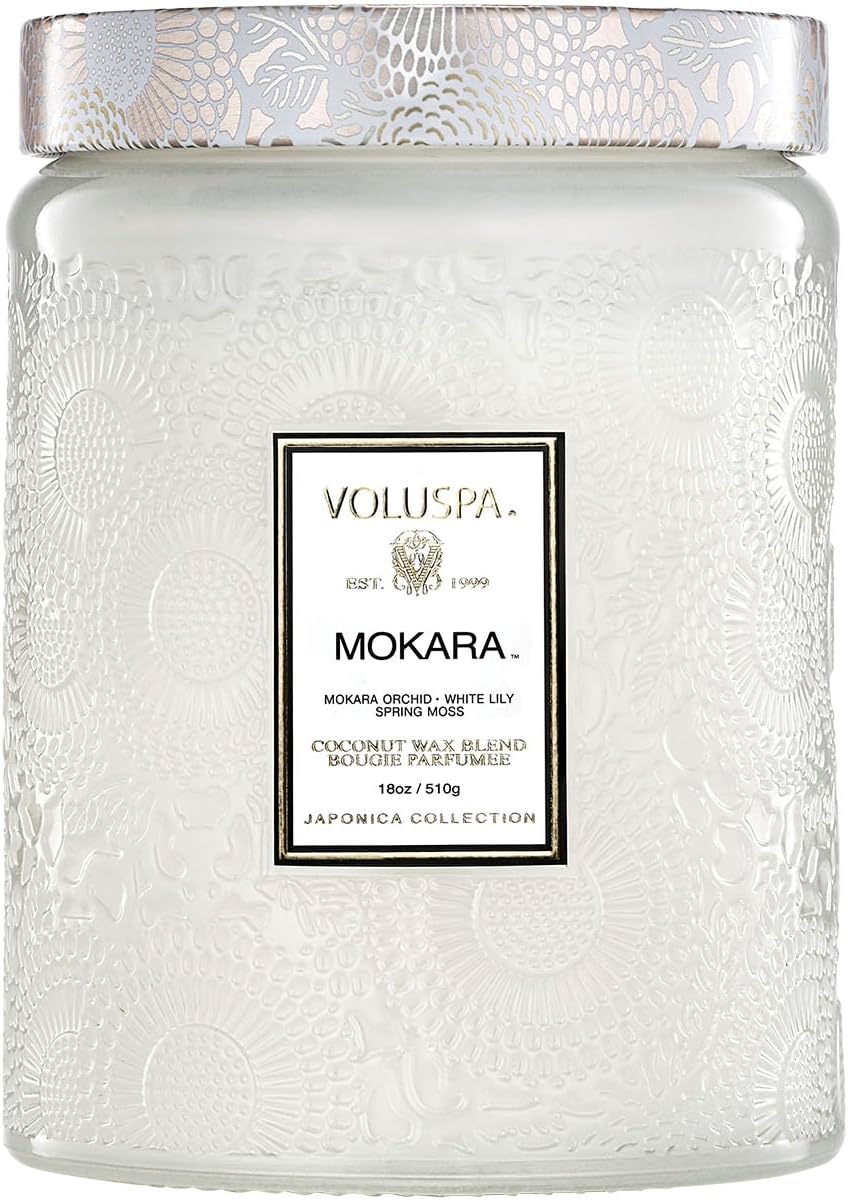 Voluspa Baltic Amber Candle, 18 oz, Coconut Wax Blend, Scented Candles for Home, 100 Hour Burn Time, Candle Jar