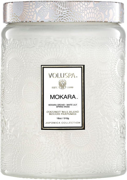 Voluspa Baltic Amber Candle, 18 oz, Coconut Wax Blend, Scented Candles for Home, 100 Hour Burn Time, Candle Jar