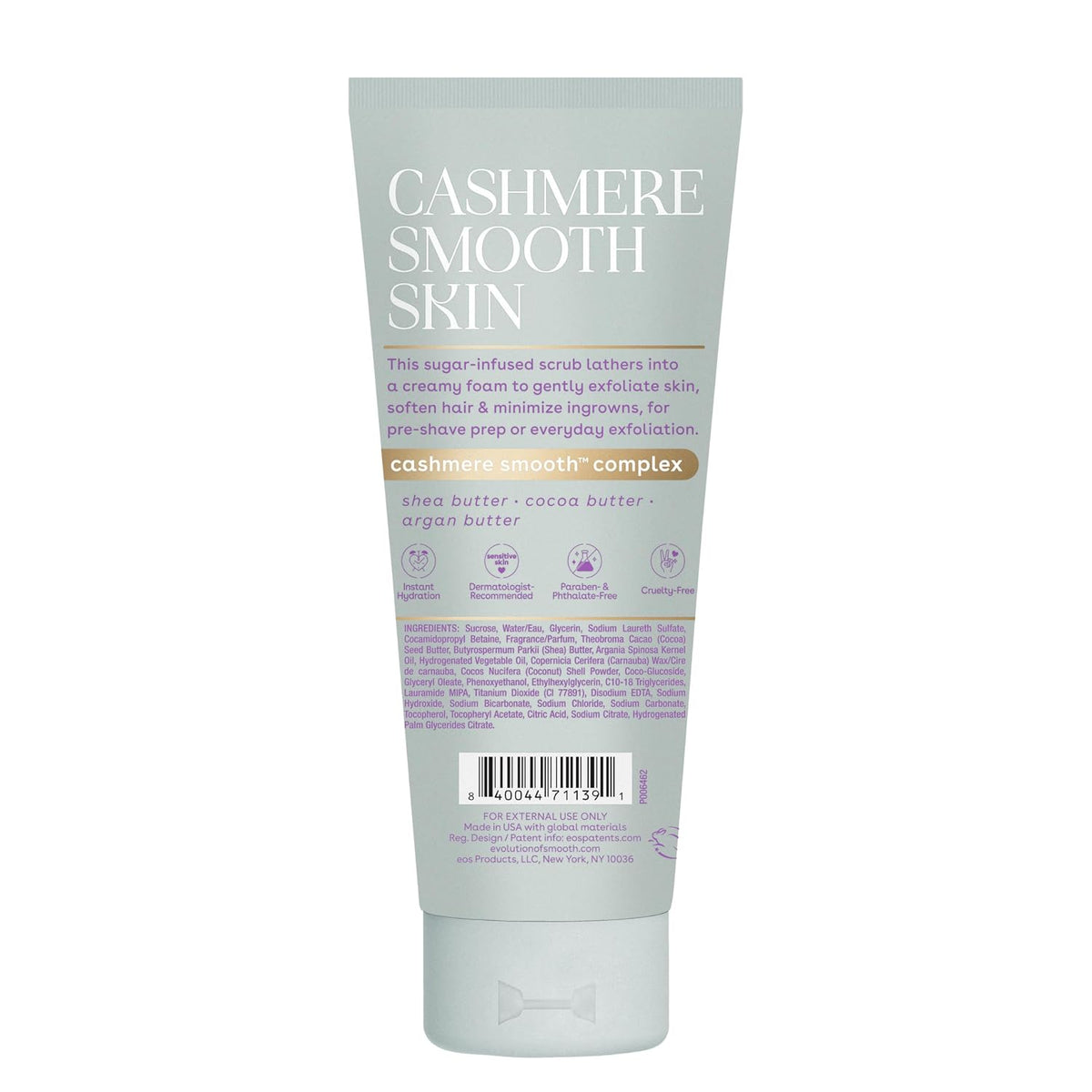 eos Cashmere Skin Collection Pre-Shave Scrub- Vanilla Cashmere, 7 fl oz