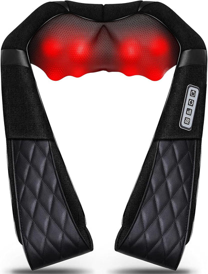 Blue Elf Shiatsu Neck Back Massager,Kneading Electric Massager with Heat