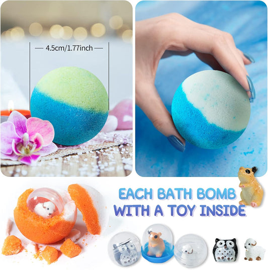 Bath Bombs for Kids 20Pcs Organic Fizzy Gift Set with Surprise Toys Inside