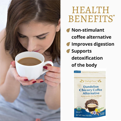 DelighTeas Organic Masala Chai Powder | Caffeine free, Unsweetened, Vegan, Keto | Ayurvedic Digestive Support blend for Chai Spice Tea | 100 Servings, 4oz