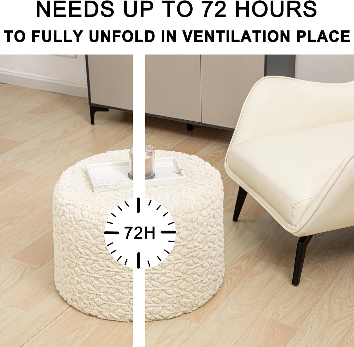 Round Pouf Ottoman 20 x 20 x 14 Inches Boho Poof Home Decor Floor Pouffe Ottoman Foot Rest for Couch Sofa Bean Bag Chairs Living Room Bedroom (Green)