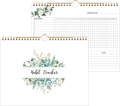 Habit Tracker Calendar - 12 Months Undated Daily Planner, 8"x10"