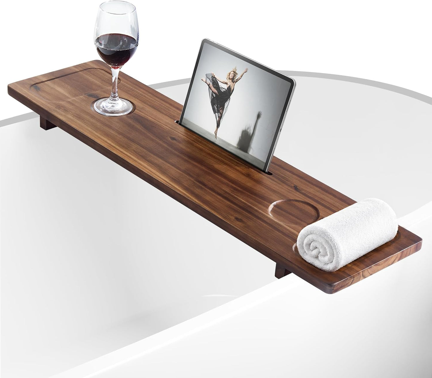 Acacia Large Bath Tray for Tub 34.6"x9" Wooden Bathtub Caddy Tray