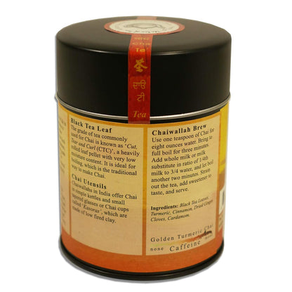 The Tao of Tea Golden Turmeric Chai, Loose Leaf Chai Tea with Turmeric, 4 Oz