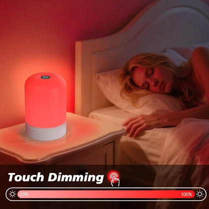 Red Light Therapy for Sleep, Red Night Light, Touch Dimmable-670NM Light Lamp for Adults & Kids, Night Lights with 670nm for Stress Relief Relaxation Travel Meditation and Yoga