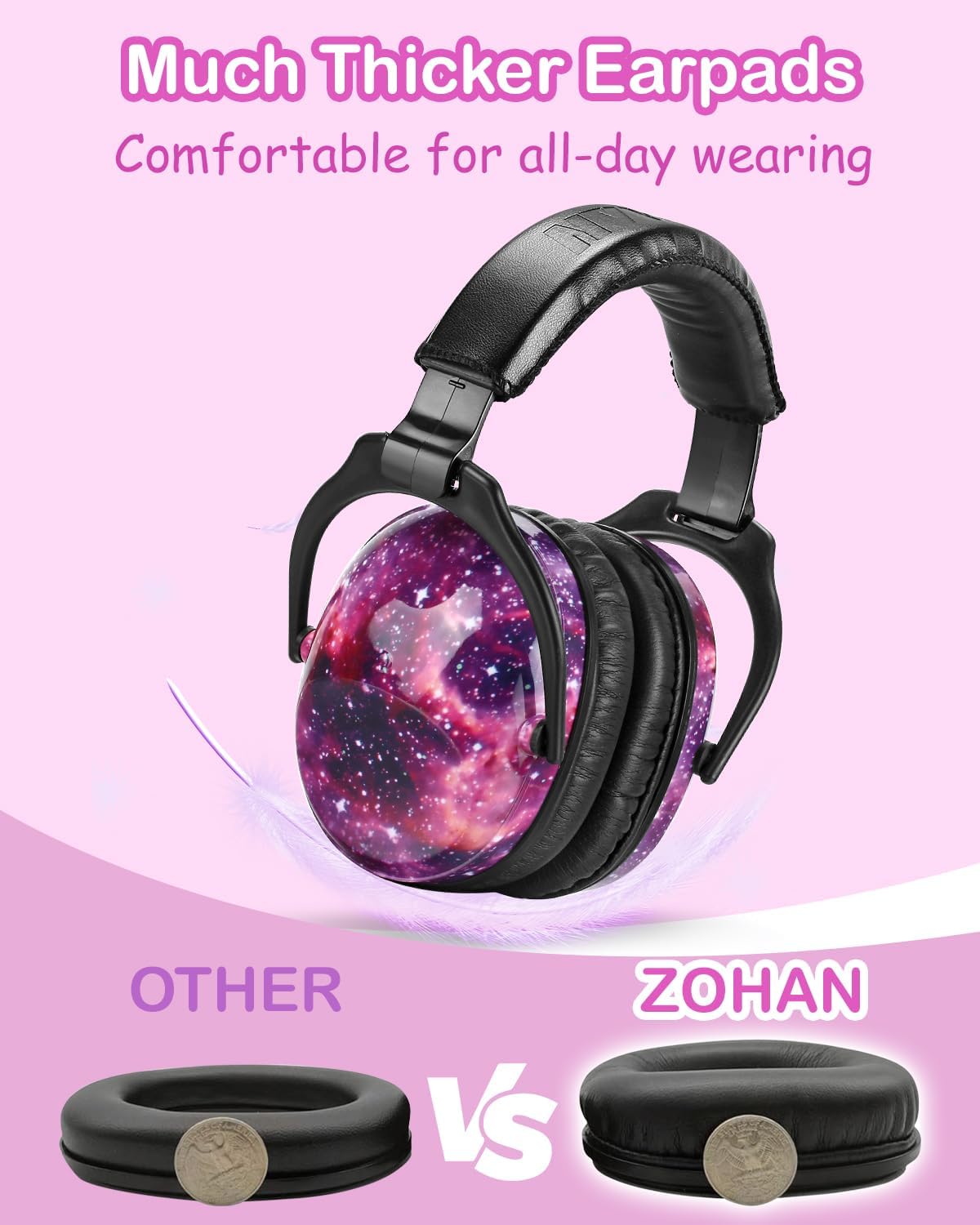 ZOHAN EM030 Kids Ear Protection, Noise Cancelling Headphones Ear Muffs for Autism Sensory, Safety Noise Reduction Hearing Protection for Monster Truck/Concerts/Fireworks/Air Shows