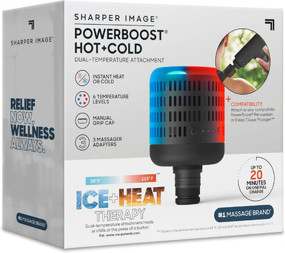 Sharper Image Mini Massage Gun, Powerboost Palm Rechargeable Deep Tissue Percussion Handheld Massager, 4 Adjustable Speeds, 4 Attachment Heads, Full Body Muscle Pain Relief Gift, Black