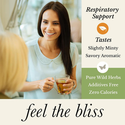 Wild Bliss Organic Wild Thyme Tea - Caffeine Free Respiratory Herbal Support - Pharmacopoeia Potency - 20 Plant Based Tea Bags (Pack of 2)