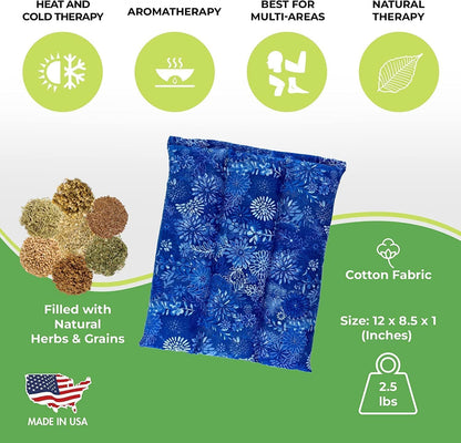 Nature Creation Microwaveable Herbal Heating Pad for Lumbar - Soothing Hot & Cold Therapy Pack for Lower Back- Soothing Relaxation, Warmth and Comfort - Lavender Flowers