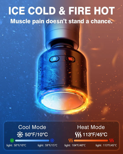 cotsoco Mini Massage Gun with Heat and Cold, Deep Tissue Percussion Muscle Massager, Portable Full-Metal Handheld Massager, Gift for Men Women, Gym Travel Recovery