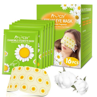 16 Packs Steam Eye Mask,Warm Eye Compress for Dry Eyes Sleep Mask,Hot Auto Heated Eye Masks Relaxing Items for Women Moist Heat for Eyes Soothing Eye Fatigue,Disposable EyeMask for SPA Essentials