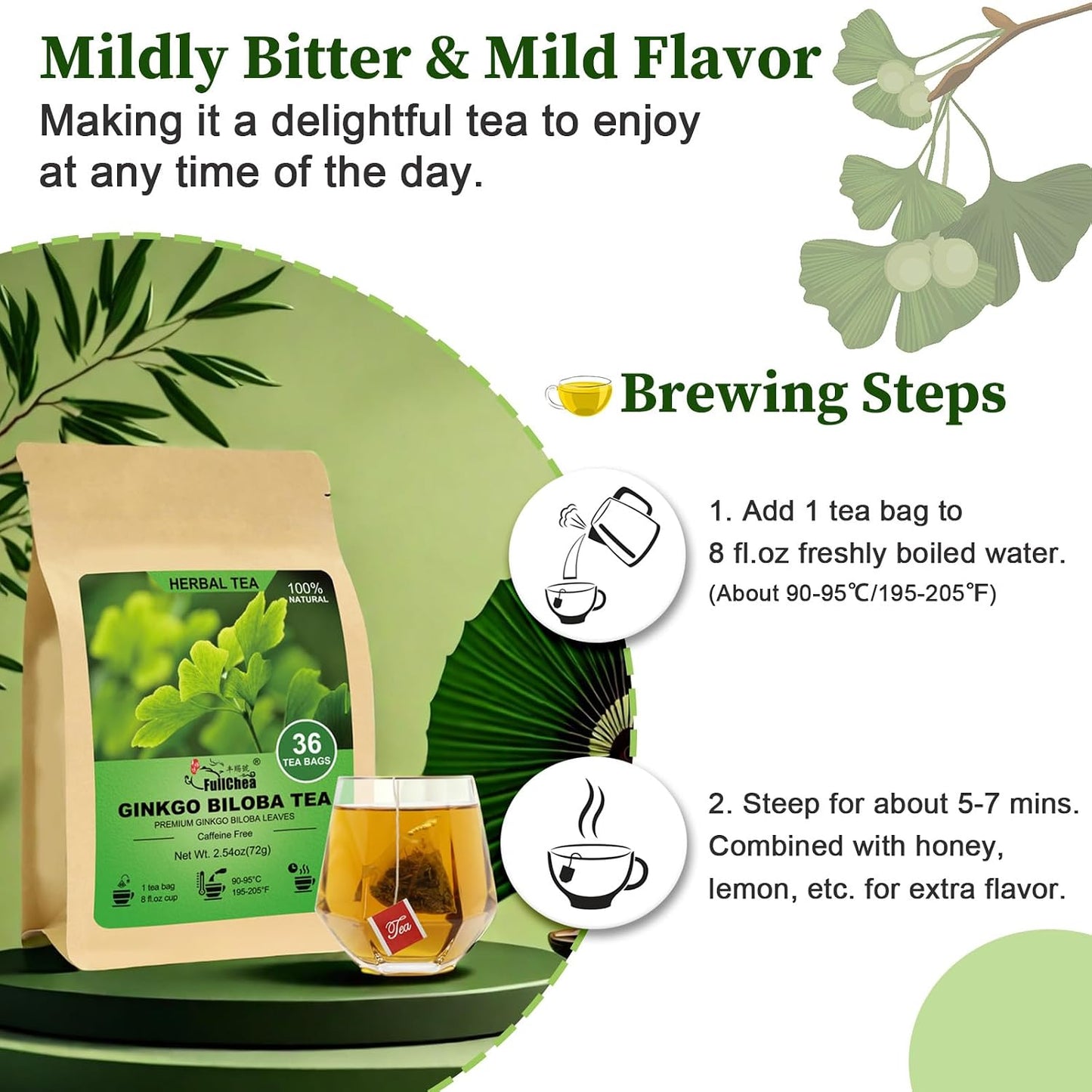 FullChea - Dandelion Leaf & Root Tea Bags, 50 Teabags, 2g/bag - Natural Dandelion Herbal Tea for Liver & Kidney Health - Non-GMO - Caffeine-free - Support Digestion & Boost Immune System