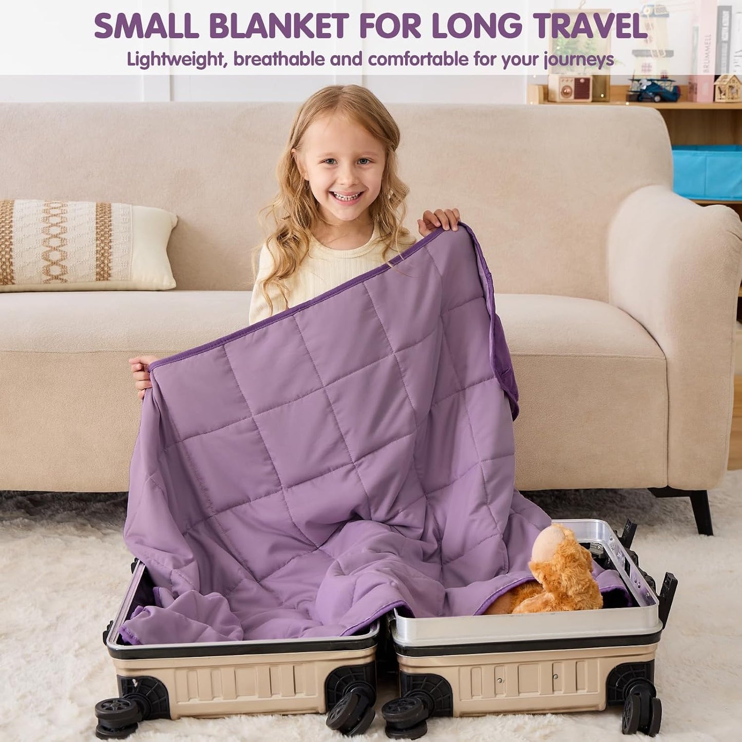 yescool Weighted Lap Pad 2 Pounds Weighted Lap Blanket, Space Plane Small Weighted Blanket, Weighted Throw Blanket Gifts for Travel Indoor Outdoor, 20"x30"