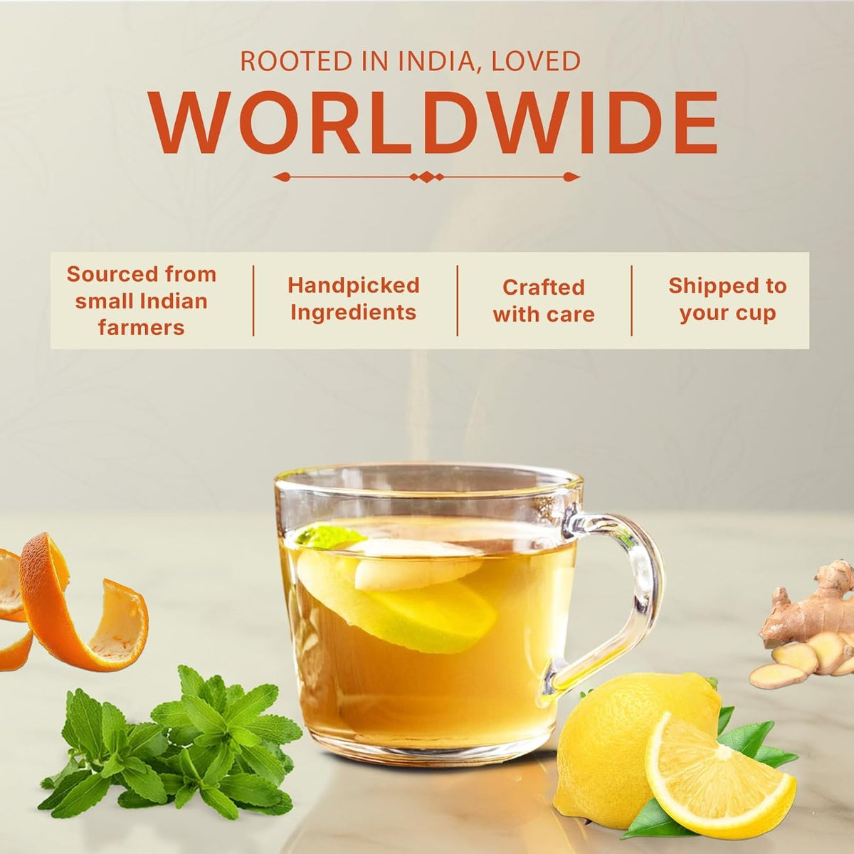 Lemon Ginger Green Tea 100 gm/3.5 oz, Natural Herbal Infusion, 50 Tea Bags