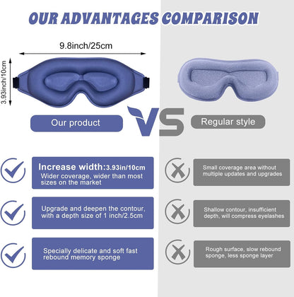 3D Advanced Eye Mask for Sleeping, Ultra Delicate Soft Skin Friendly Eye mask,100% Blackout Sleep Eye Mask for Sleep, Eyelash Extension Sleep mask, Sleeping Eye Masks for Men and Women