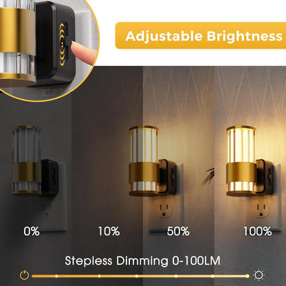 L LOHAS LED Night Light, Dimmable Night Lights Plug into Wall, Automatic Night Lights Plug in with Auto Light Sensor,Adjustable Brightness Amber LED Night Light, for Bedroom Hallway Home Decor