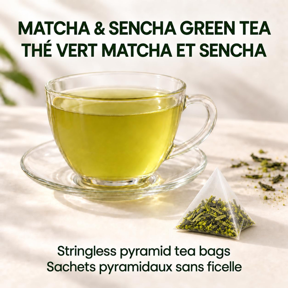 Tozzy Organic Matcha Green Tea, 100 Pyramid Tea Bags