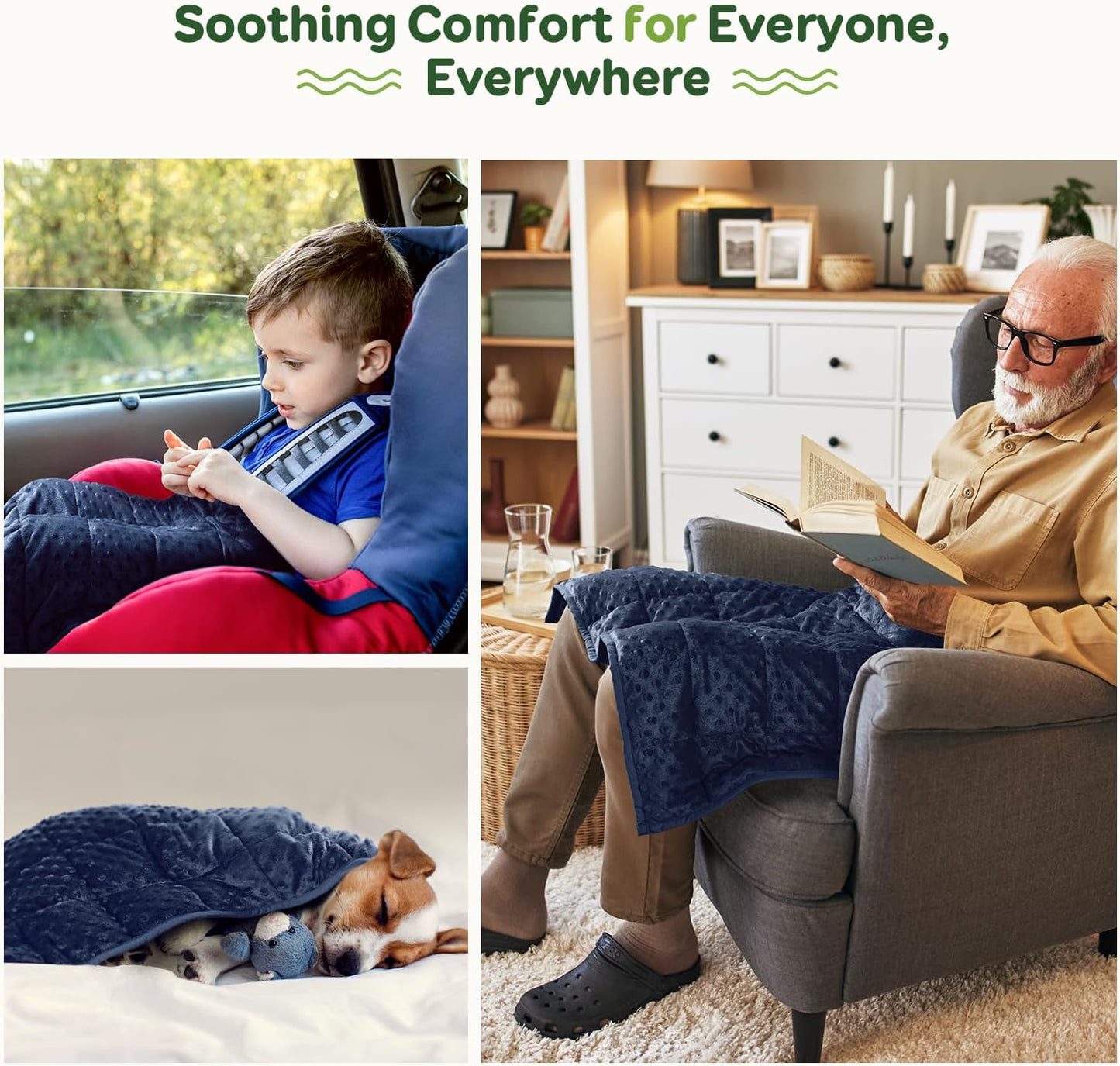 Sivio Weighted Lap Blanket, Weighted Blankets,Soft and Cozy Cooling Heavy Blanket, Calm and Nap, School and Home,2lbs 20 x 30inches, Grey