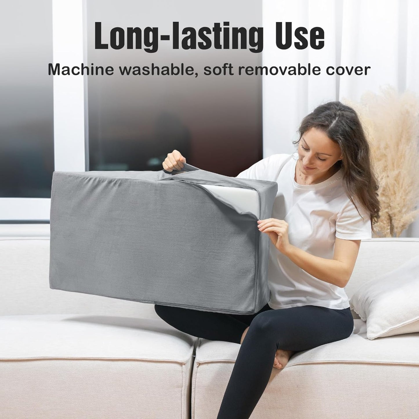 LightEase Memory Foam Leg Support and Elevation Pillow w/Dual Handles for Surgery, Injury, or Rest