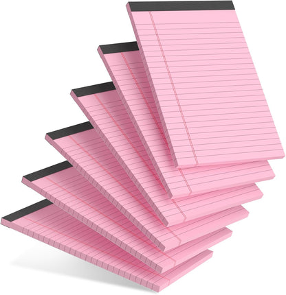 5pcs Small Note Pads 5x8 Notebook College Ruled Legal Pads Color Notepads 5 Pack Study Back Writing Pads 5 x 8 Perforated Narrow Ruled Pads of Paper for School & Office Supplies 30 Sheets/Pack