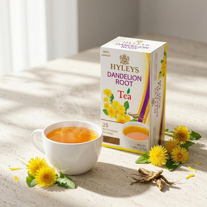 Hyleys Dandelion Root & Green Tea, Detox Blend, Wellness Blend, 25 Tea Bags
