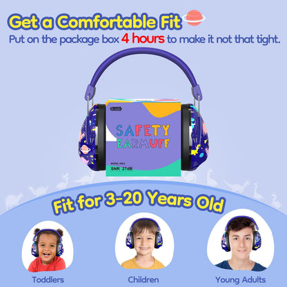 Dr.meter Ear Muffs for Noise Reduction: 27.4SNR Noise Cancelling Headphones for Kids Adults, EM100 Adjustable Hearing Protection Earmuffs for Monster Jam, Autism Sensory, Concerts, Fireworks