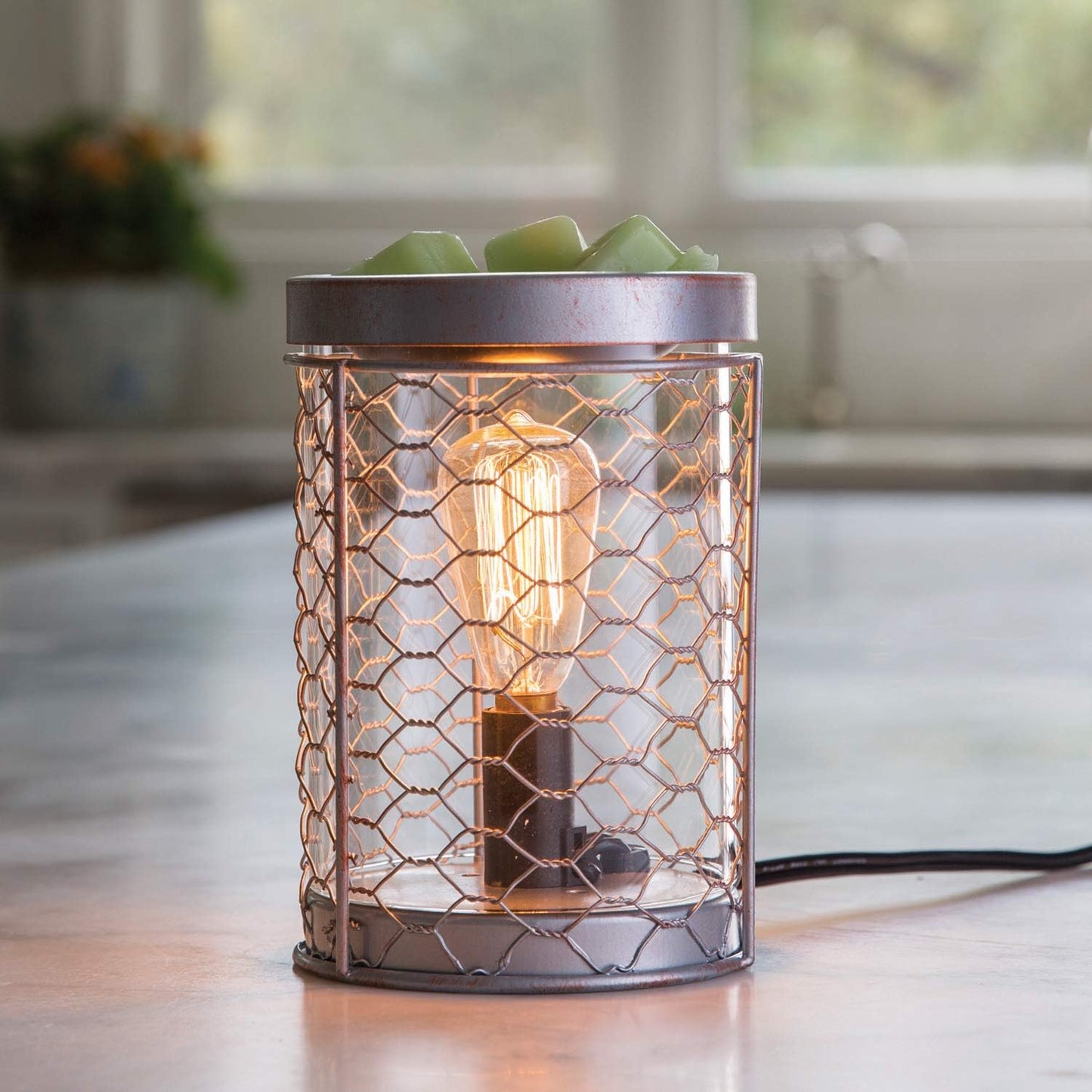 Candle Warmers ETC. Vintage Bulb Illumination Fragrance Warmer- Light-Up Warmer for Warming Scented Candle Wax Melts and Tarts to Freshen Room, Apothecary