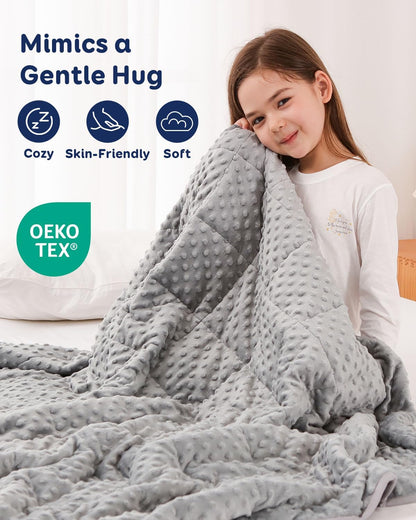 Kivik 2 lbs Weighted Lap Pad, Ultra Soft Minky Dotted Heavy Blankets Throw for Better Study Relaxing & Sleeping, Machine Washable, 20 x 30 Inches, Purple
