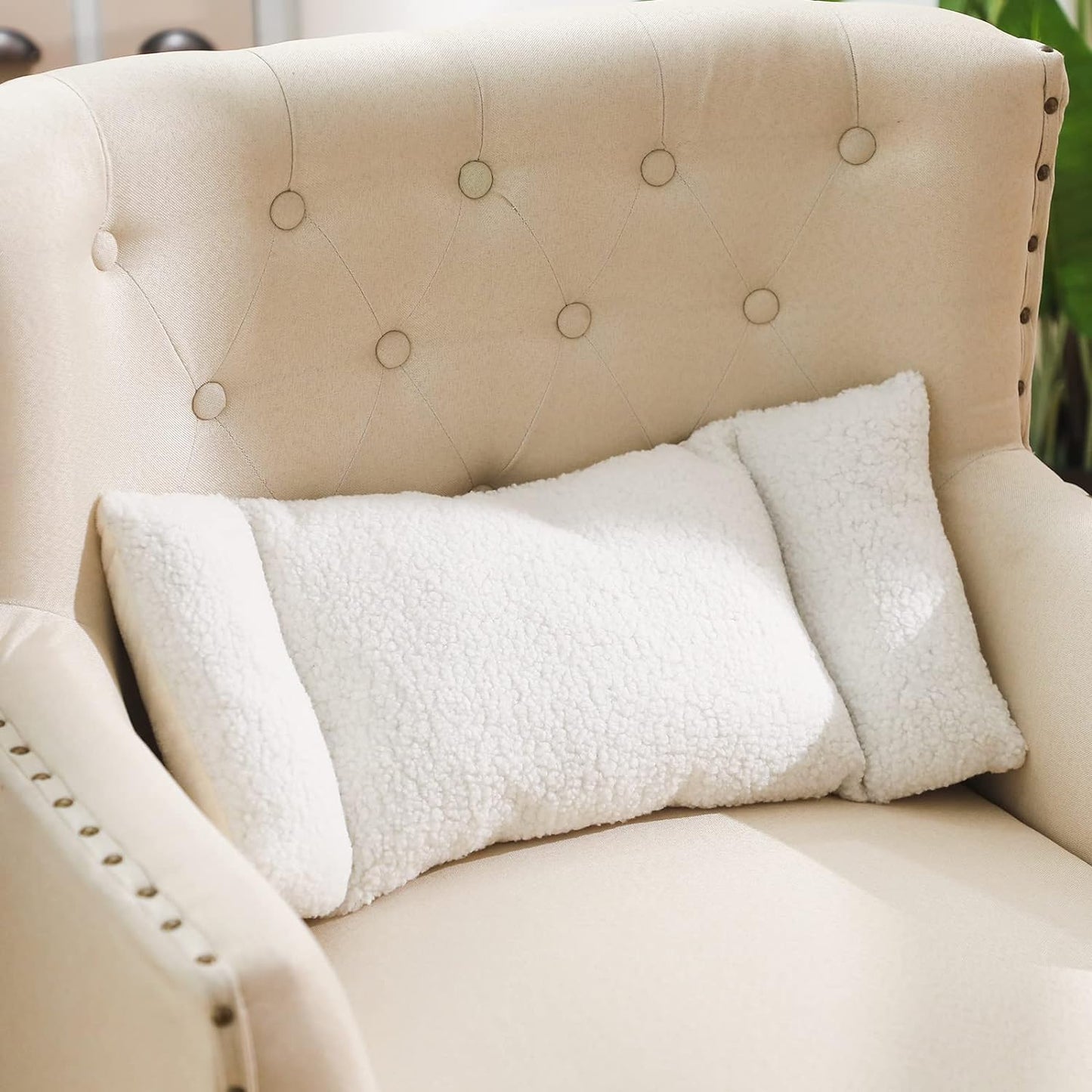 Queekay Fleece Lumbar Support Pillow 3 Section Back Pillow Office Chair for Back Support Comfortable Lumbar Cushion for Car Seat Pain Relief Sofa Rest(Gray)