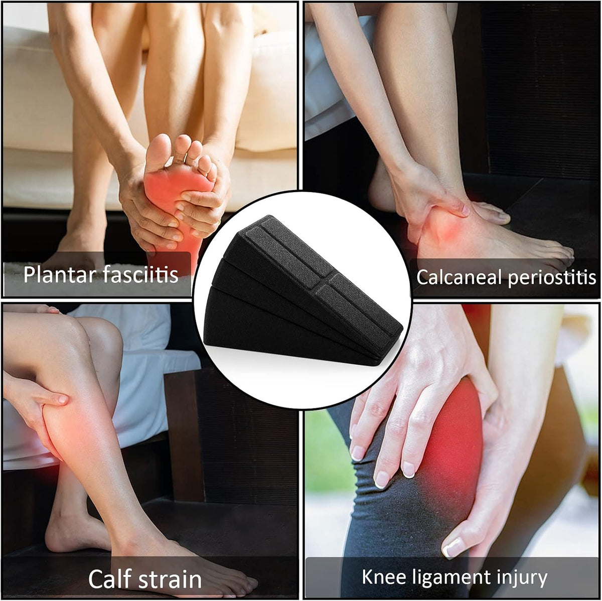 Yesland 3 Pcs Slant Board for Calf Stretching, 5 Adjustable Angles Foot Stretcher Incline Board, Non-Slip Foam Squat Wedge for Physical Therapy, Home Exercise