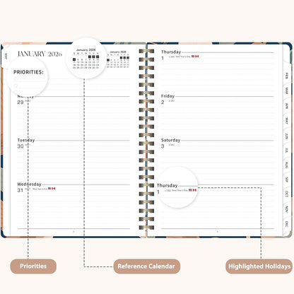 Planner 2026-2027, Weekly and Monthly Calendar Planner, JUL 2026 - JUN 2027 | Academic Year, Daily Agenda Book, A5(6.3'' x 8.5''), Sprial Bound, Inner Pocket, Office School Use