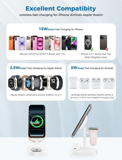 Mag-Safe Charger 3 in 1 Charging Station for iPhone Apple Watch AirPods