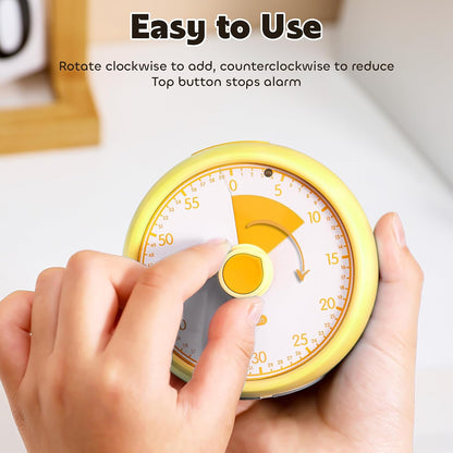 Visual Timer for Kids 60-Minute Countdown Timer with Optional Alarm, Focus Tool for ADHD & Autism, Time Management for Homework, Chores, Office, Kitchen, Teaching & Study Routines (Pink)