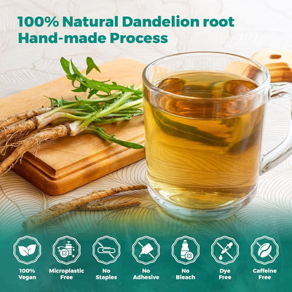 Lavitali, Dandelion Tea Bags | 120 bags, 100% Pure Herbal Tea | Caffeine-Free, Eco-Friendly Filter Bag | Daily Natural Botanical, Hot or Iced Herbal Infusion