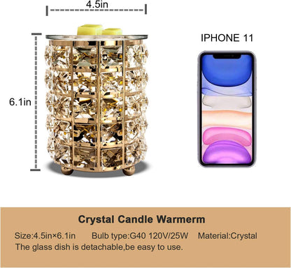 Leyoue Electric Crystal Wax Melt Warmer - Bulb Heating, Elegant Crystal Design, Quickly Melts Wax Blocks, Releases Long-Lasting Fragrance, Perfect Candle Wax Burner and Wax Warmer for Home Decor