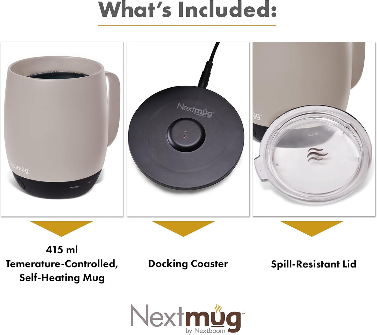 Nextmug - Temperature-Controlled, Self-Heating Coffee Mug