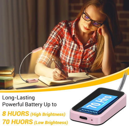 2 Pack Rechargeable Book Lights for Reading at Night, Eye-Caring Clip-On Reading Lights with 3 Color Temperatures & 3 Brightness Levels, Long Runtime Small Lightweight Clip on Lamp, Gifts for Reader
